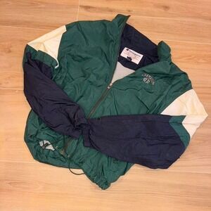 Vintage champion blue green and white windbreaker